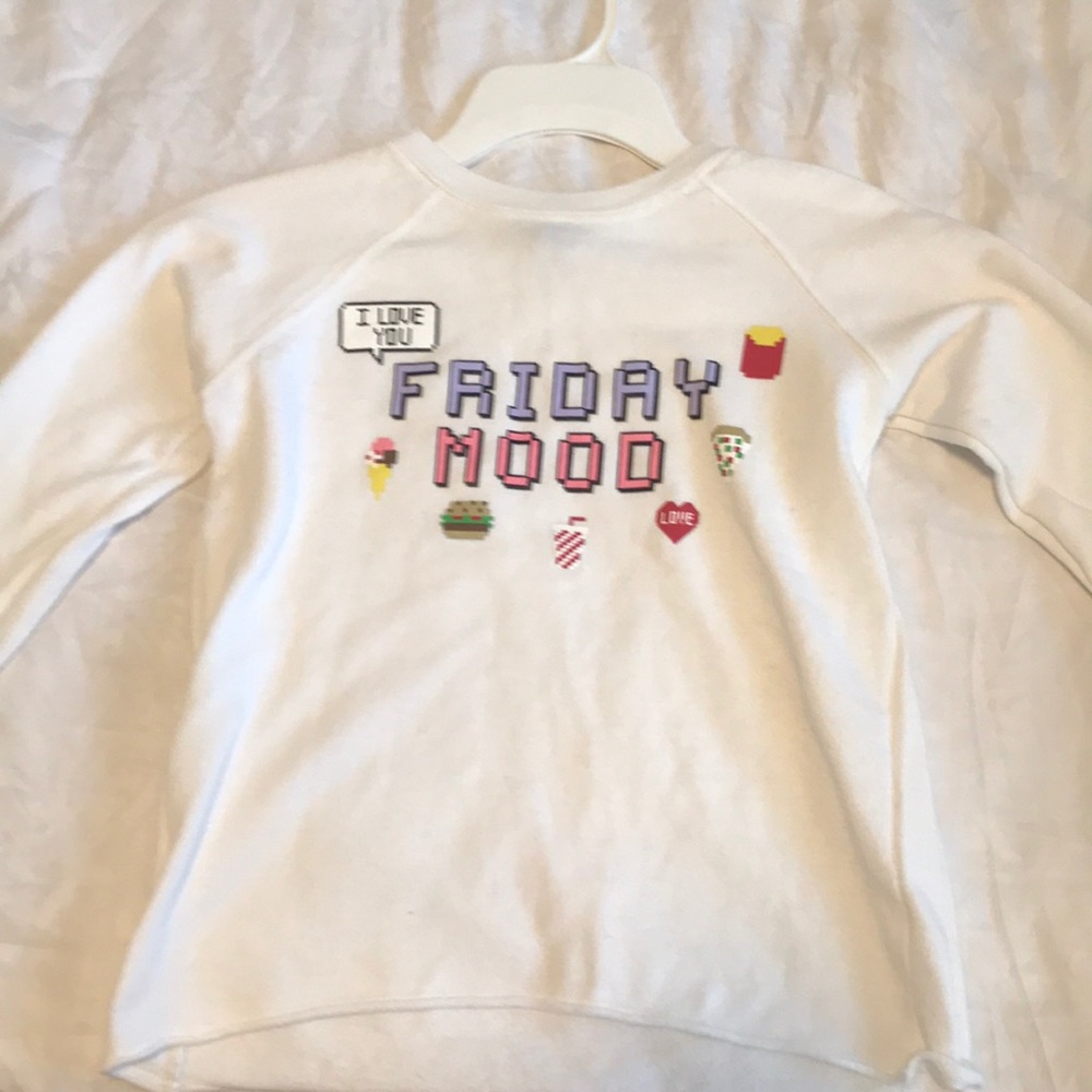 White long sleeve friday mood shirt